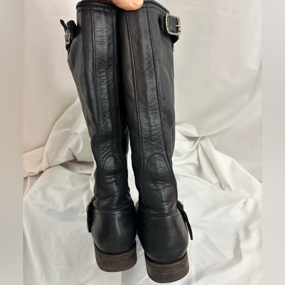 GUC FRYE sz9 Black Leather Veronica Slouch Tall Boots… - Picture 9 of 13